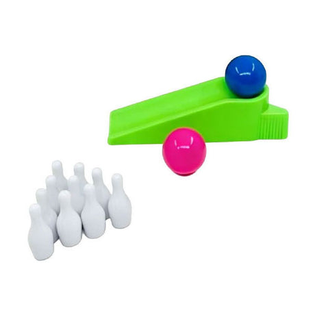 Duckiez mini bowlingset met 2 knikkers