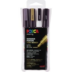 Lakmarker posca pc-3m kleurenassortiment 4 stuks