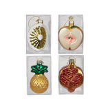 Decoris kersthanger fruit glas ananas granaatappel appel peer 5x7cm