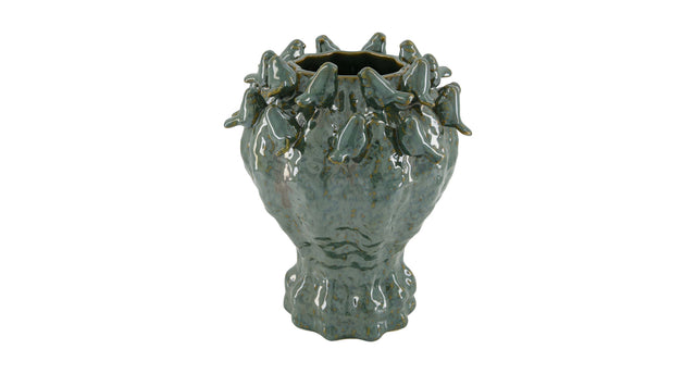Vase ceramic 23x23x26cm green