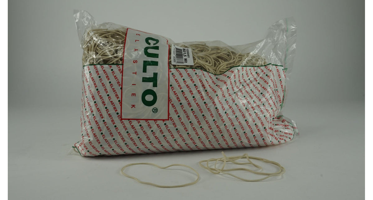 Zak elastieken 80x1.5mm wit 1kg