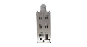 Statue house metal 18x28x78cm silver