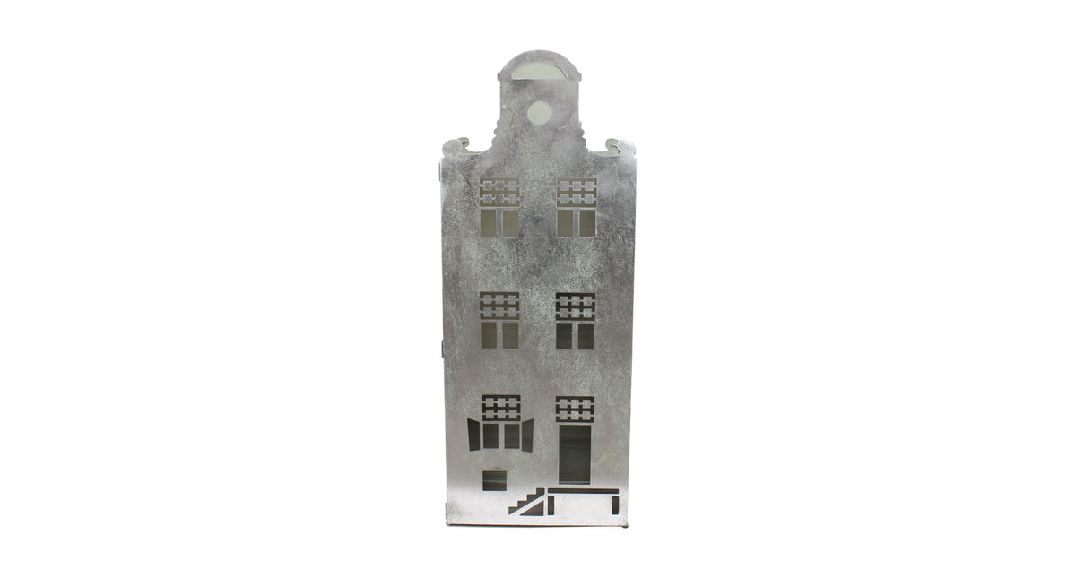 Statue house metal 29x46x118cm silver