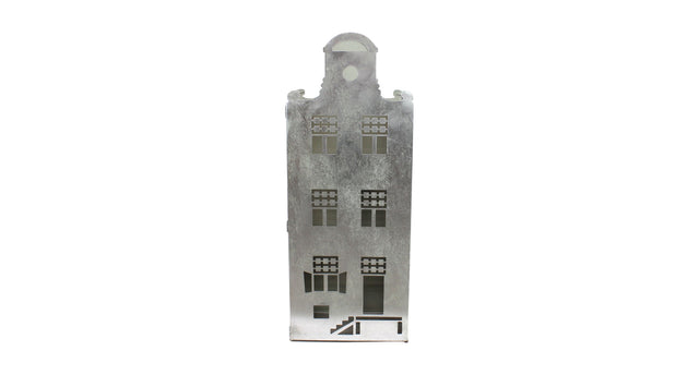 Statue house metal 29x46x118cm silver