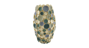 Vase ceramic 24x24x41cm white blue