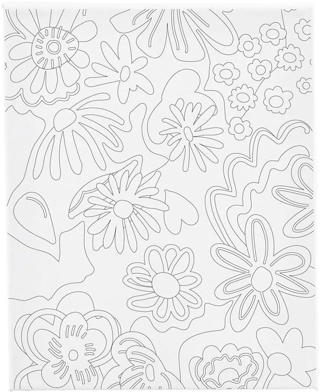 Creativ company schildercanvas met print bloemen - 24x30cm