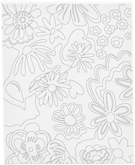 Creativ company schildercanvas met print bloemen - 24x30cm