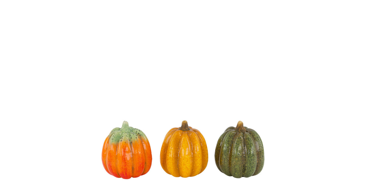 Pumpkin ceramic 9x8.5x9.5cm 3 mixed