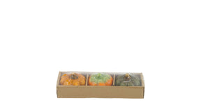 Pumpkin ceramic 18x6.6x4.4cm 3pc mixed