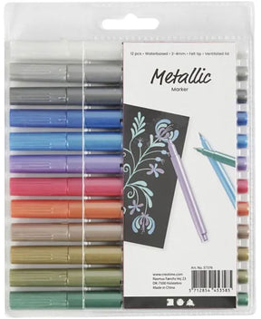 Creativ company metallic markers, 12st.