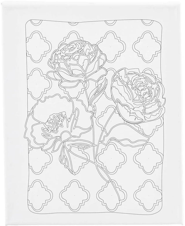 Creativ company schildercanvas met print bloemenlandschap - 24x30cm