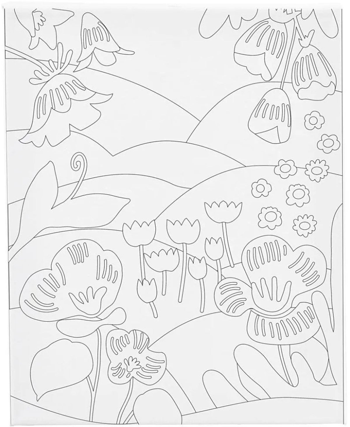 Creativ company schildercanvas met print bloemenlandschap - 24x30cm