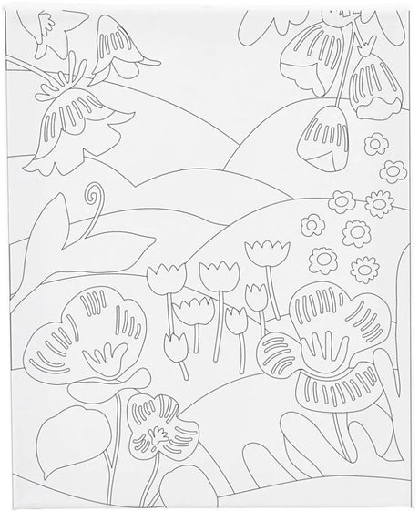 Creativ company schildercanvas met print bloemenlandschap - 24x30cm