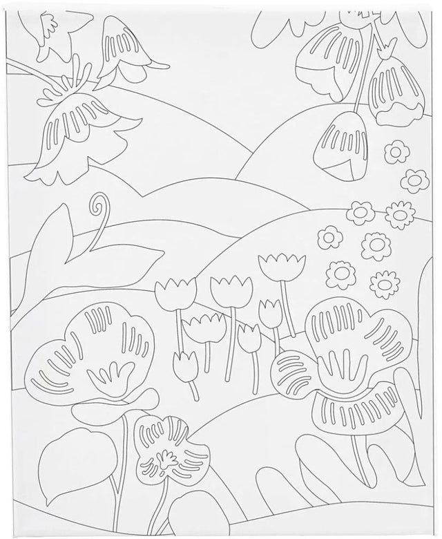 Creativ company schildercanvas met print bloemenlandschap - 24x30cm