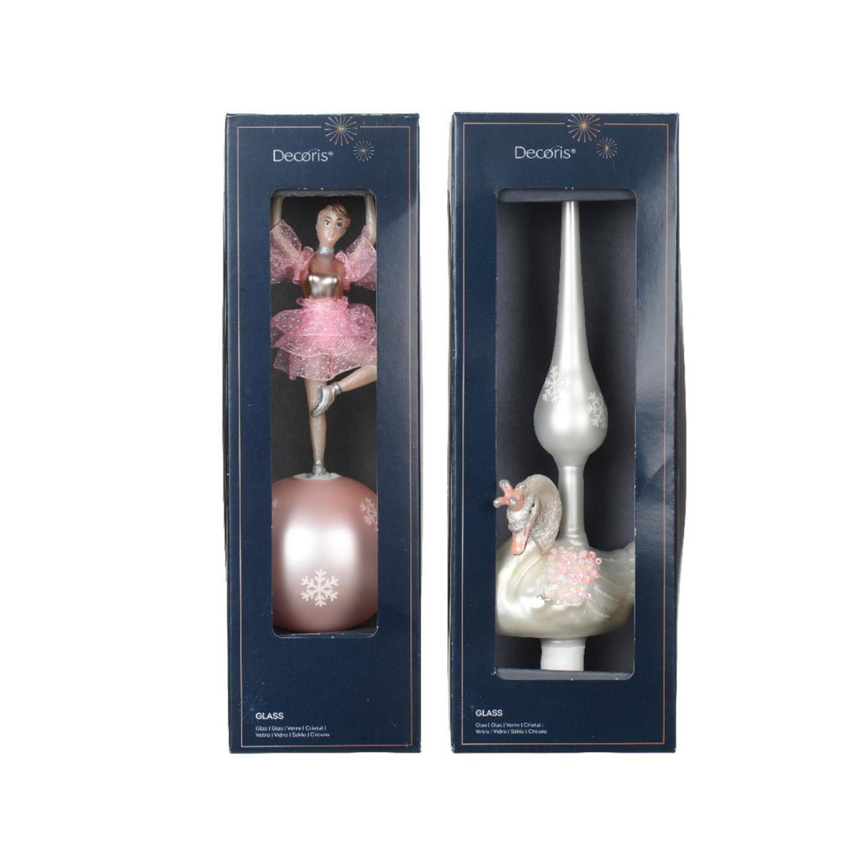 Decoris piek ballerina zwaan van glas ca 29cm