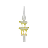 Decoris piek cocktailtoren van glas 31cm geelgroen