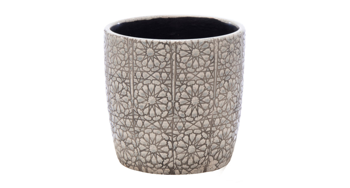 Shine flower egg off grey d11h9cm