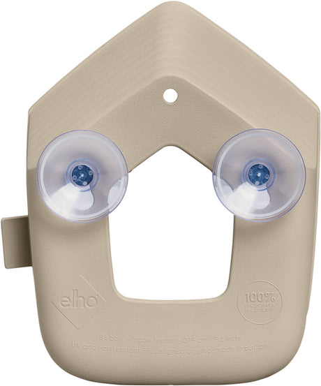 Elho cosy raamvoederhuis voor vogels - 100% gerecycled plastic - l9.8 x b18.6 x h23.1 cm - paddenstoel beige