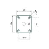 Tarso Zwenkwiel 125 mm. bianco