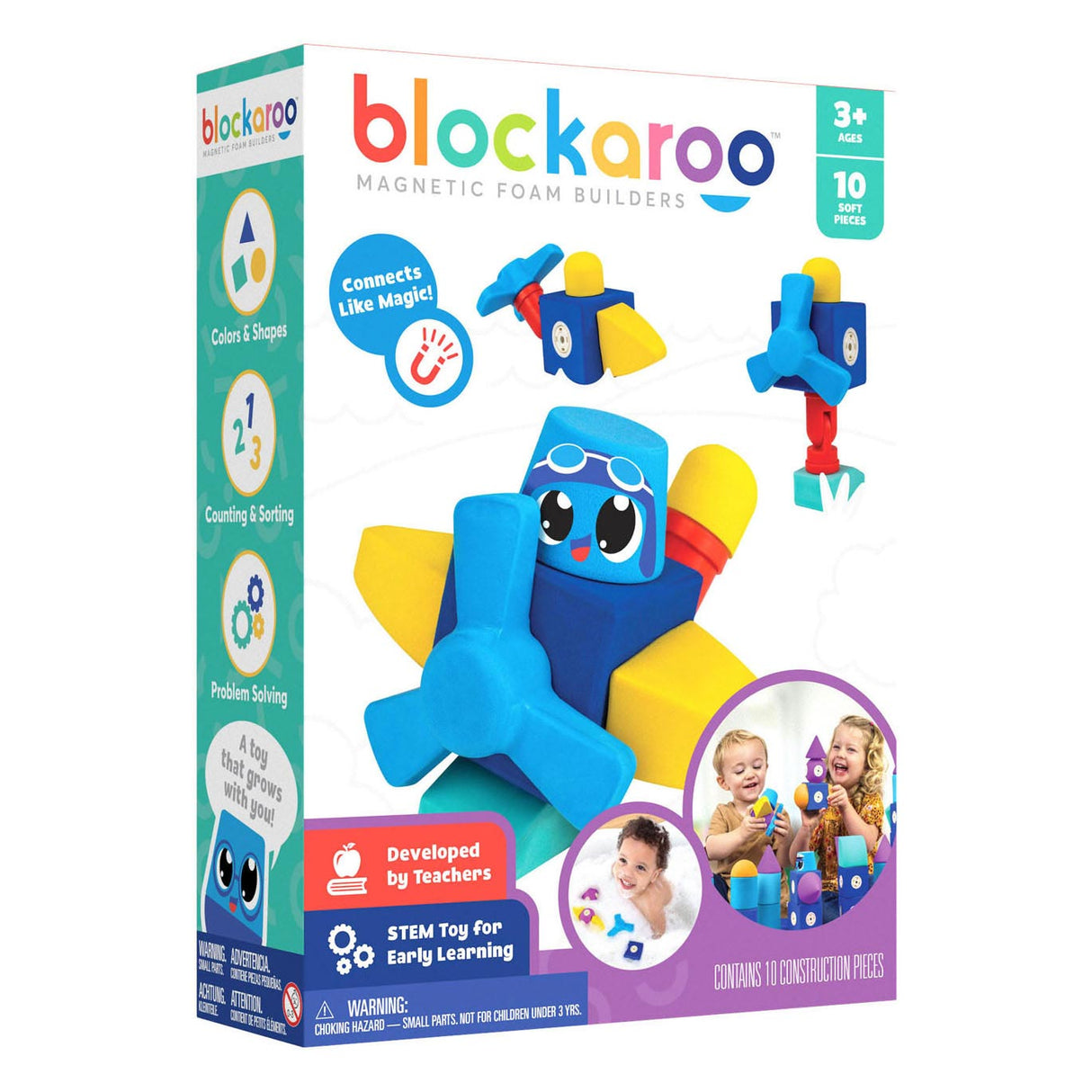 Blockaroo Magnetic Foam Blocks Plane Box, 10dlg.