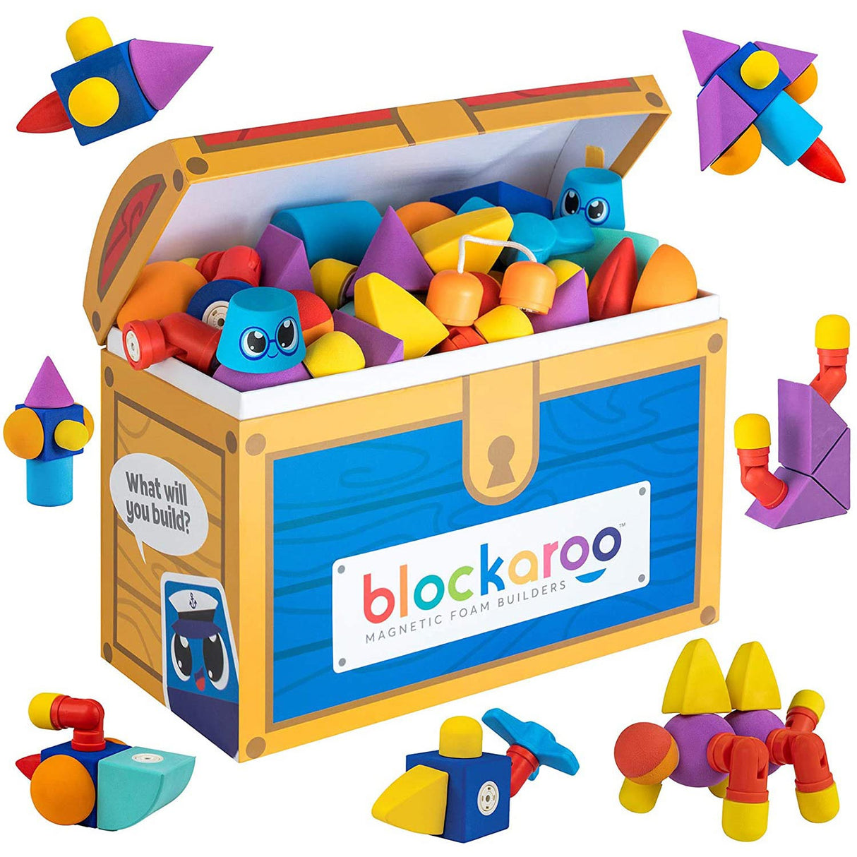 Blockaroo Magnetic Foam Blocks Box Treasury, 100dlg.