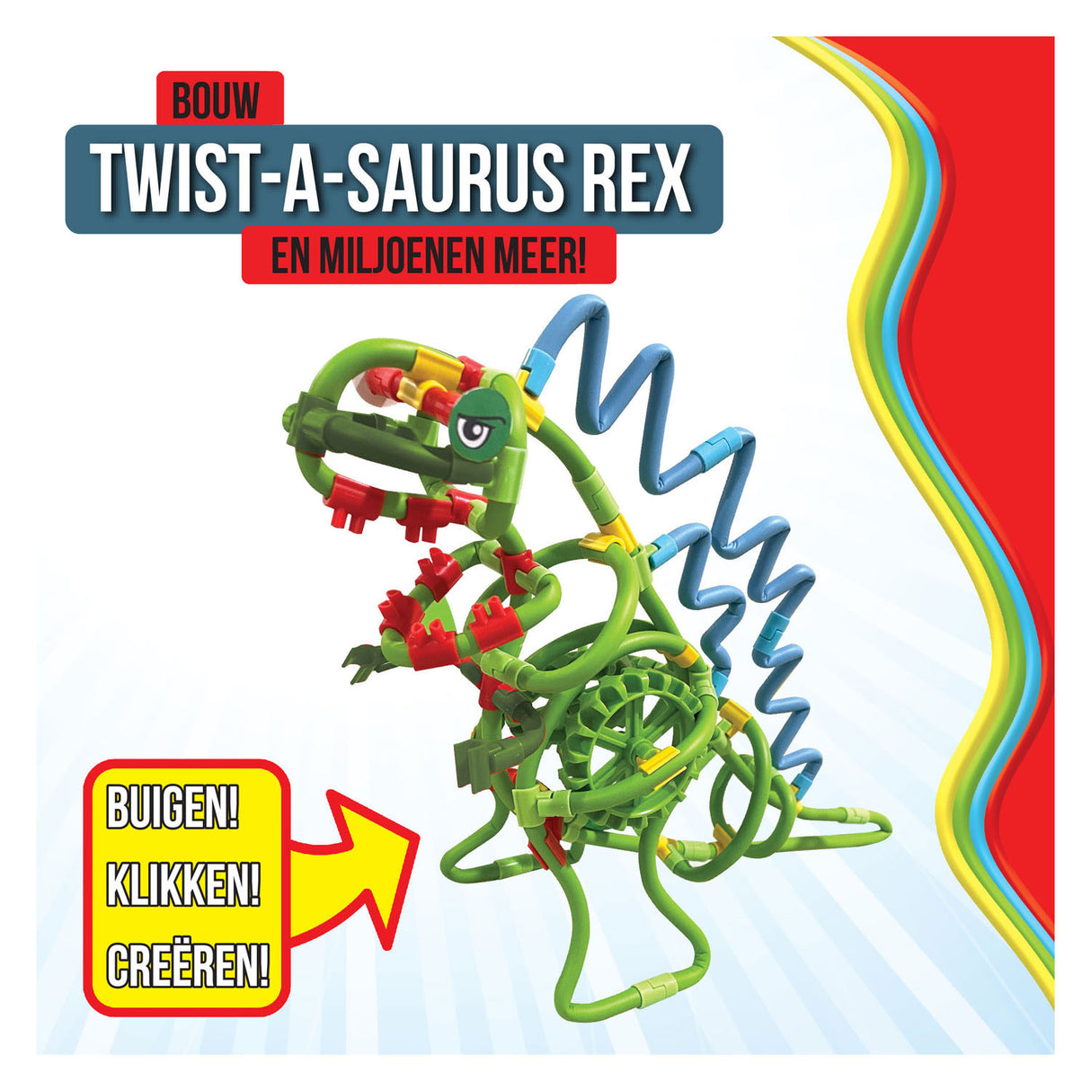 CLICS Spaghettez Twist-A-Saurus Rex Flexible Building Tiges, 64dlg.