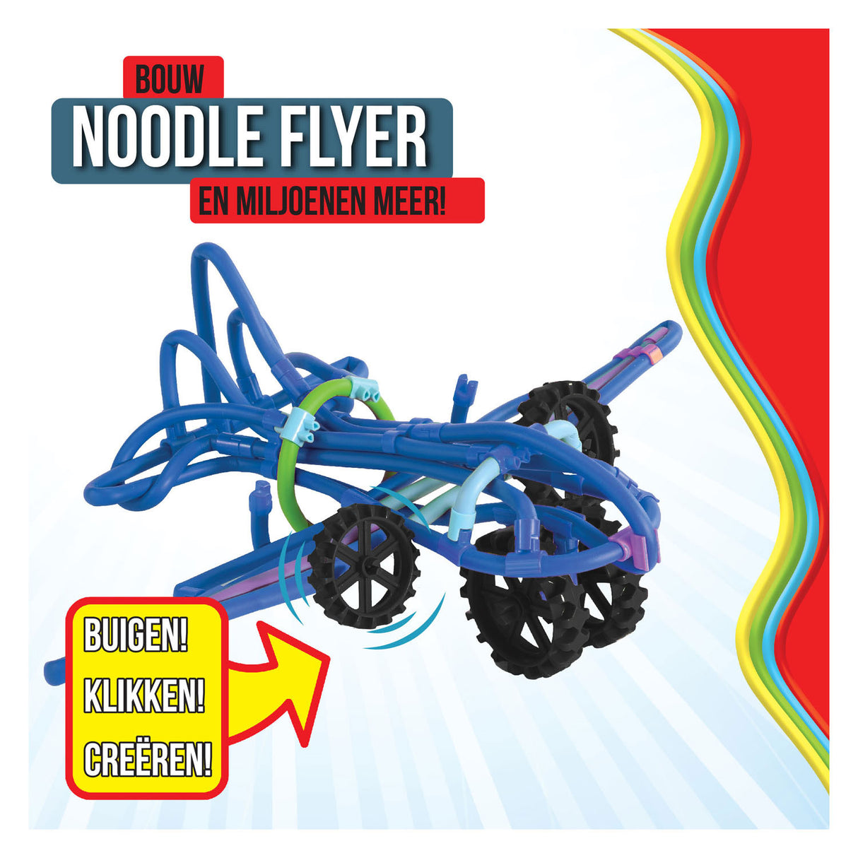 CLICS SPAGHETTEEZ NOUDLE FLYER PLANE flexibla byggstänger, 76dlg.