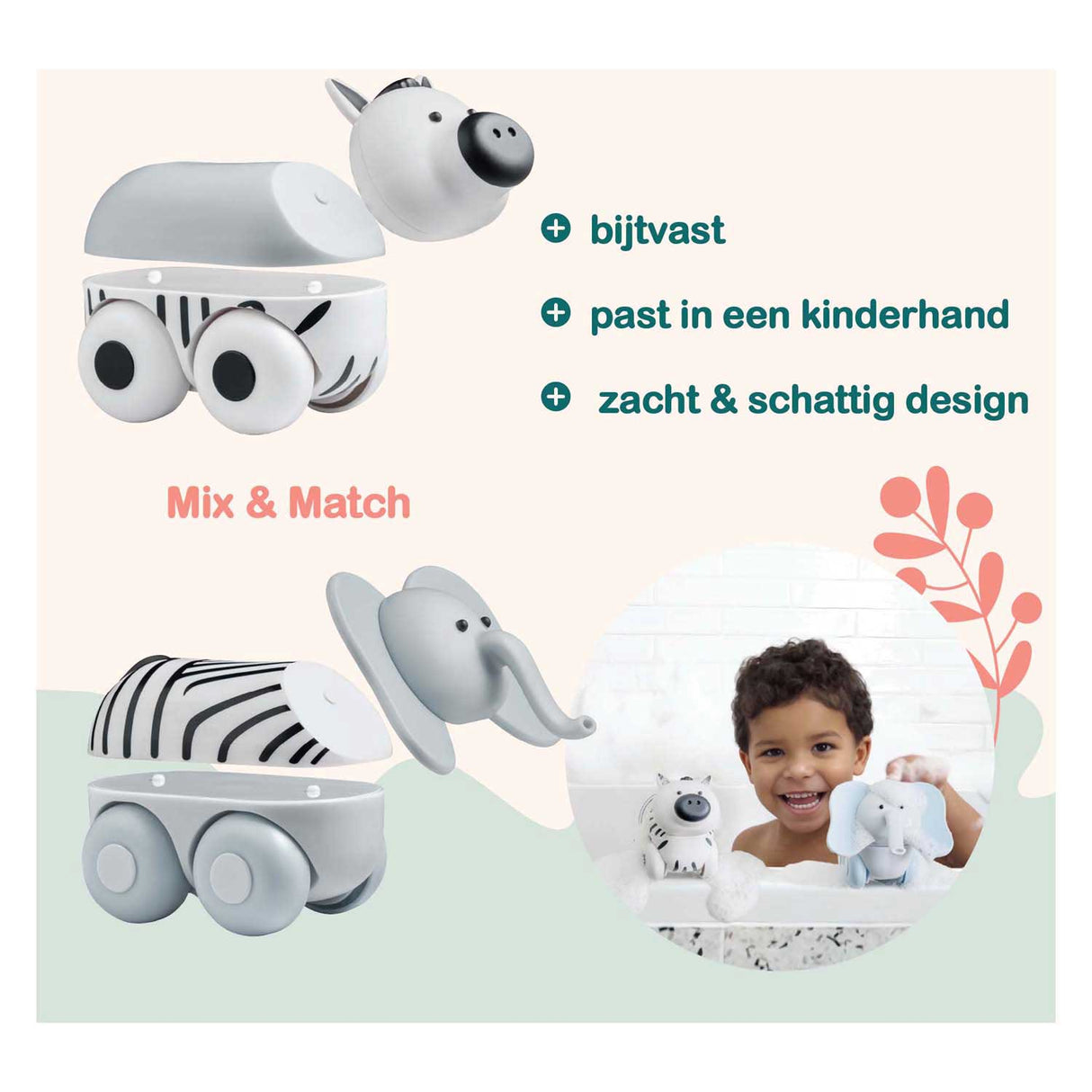 Magimals wheely safari box -interactieve magnetische dieren op wielen (6 stuks). leuk en creatief speelgoed, perfect voor in bad of onderweg!