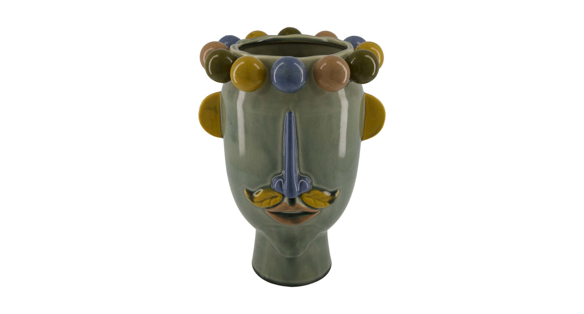 Vase head ceramic 22.5x22.5x32cm multi