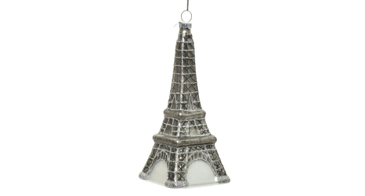 Ornament glass eiffel tower paris l6 w6 h14.80cm