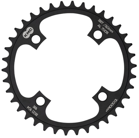 KMC tandwiel 38T, aluminium 1 2x1 .BCD 104mm. kettinglijn 3.0mm single speed