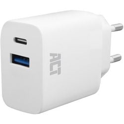 Act connectivity usb-c usb-a lader 20w met power delivery pps, quick charge, ganfast oplader (wit)