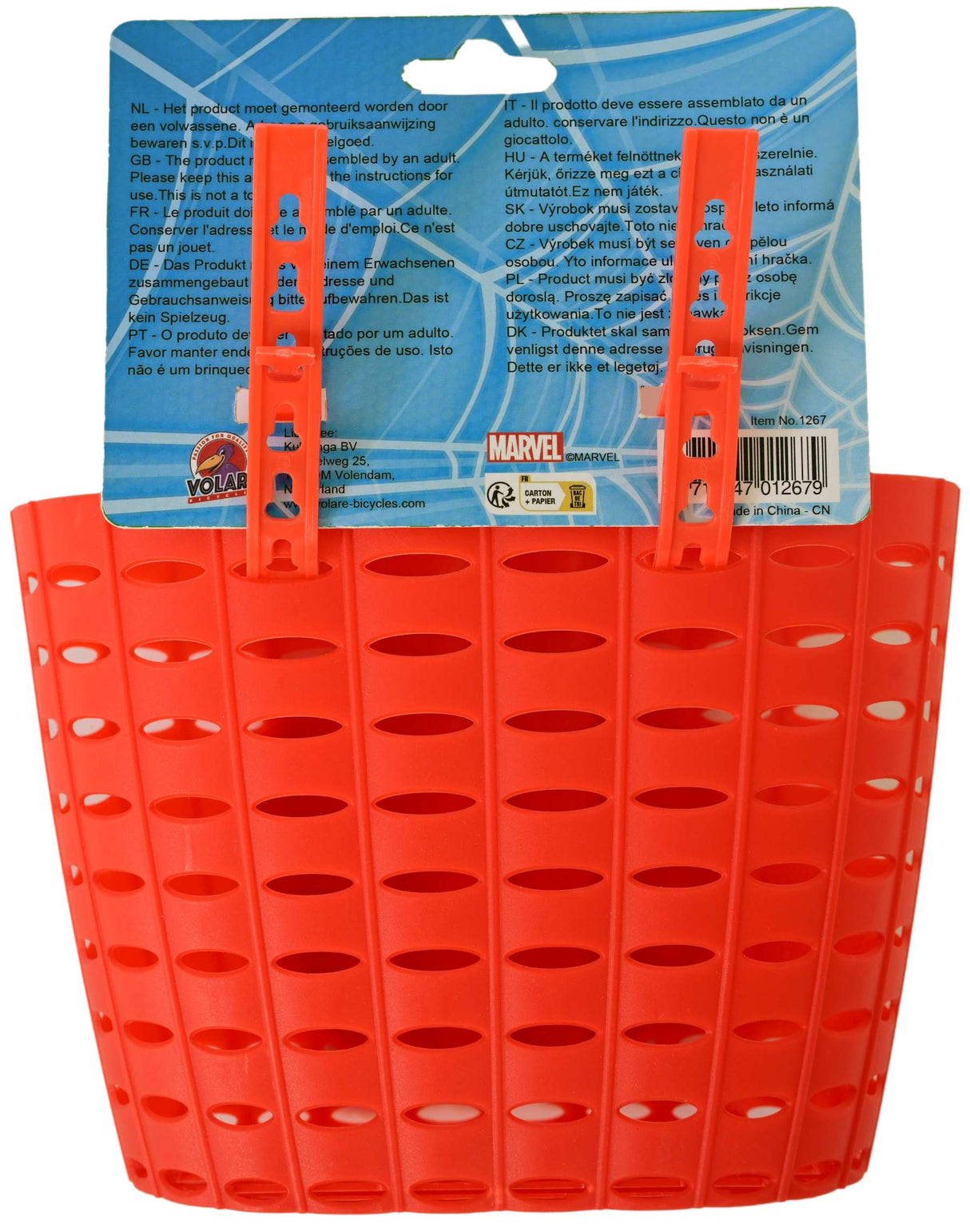 Volare spider-man plastic mandje - jongens - rood