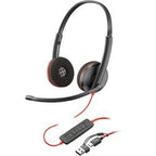 Headset poly blackwire achter het oor met microfoon