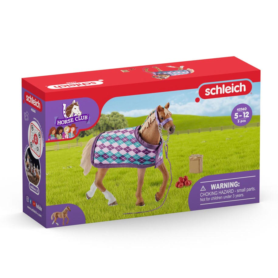 Schleich Horse Club English plnokrebred s přikrývkou