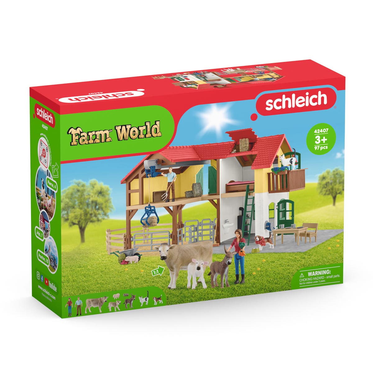 Farma Świata Farm Schleich ze stabilnymi i zwierzętami