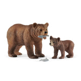 Schleich Wild Life Female Grizzly Bear med Grizzly Bear 42473