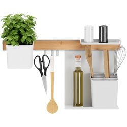 Keukenorganizer tesa 4063565273322 wit bamboe, kunststof, metaal