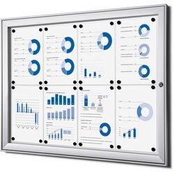 Vergrendelbaar notitiebord showdown scs8xa4 zilver aluminium