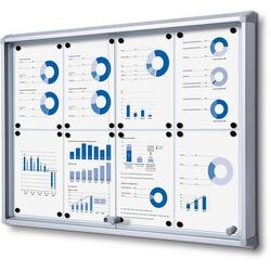 Vergrendelbaar notitiebord showdown scsl8xa4 zilver aluminium