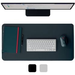 Leitz grote leren bureau onderlegger 70x36 cm - gerecycled leer - anti-slip - voor toetsenbord muis - donkergrijs