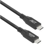 Usb-c-kabel act usb-c mannelijk usb-c mannelijk 2 m zwart