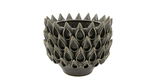 Planter ceramic 28x28x24cm grey