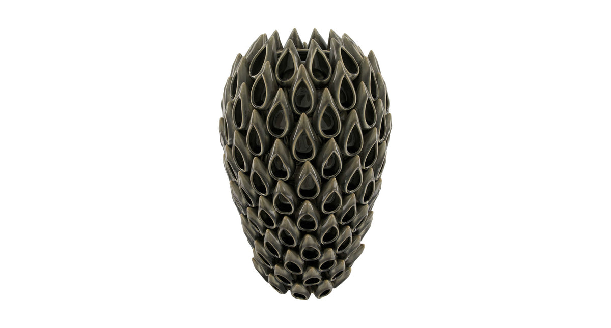 Vase ceramic 28x28x46cm grey