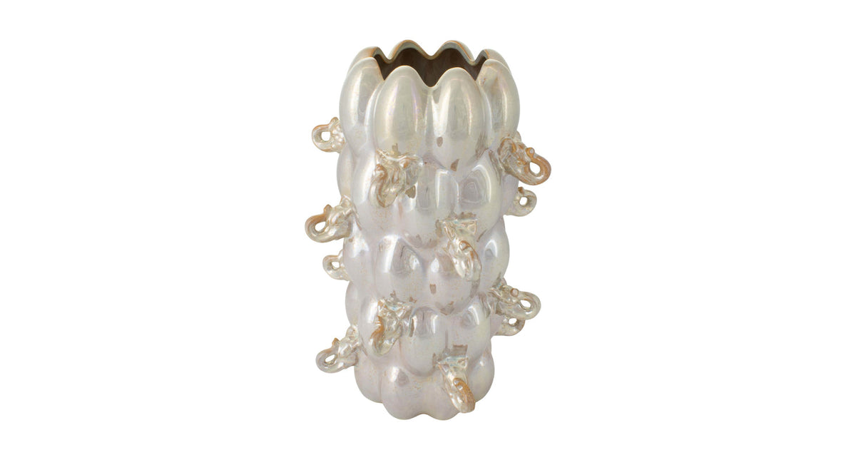Vase elephant ceramic 24x24x38cm pearl