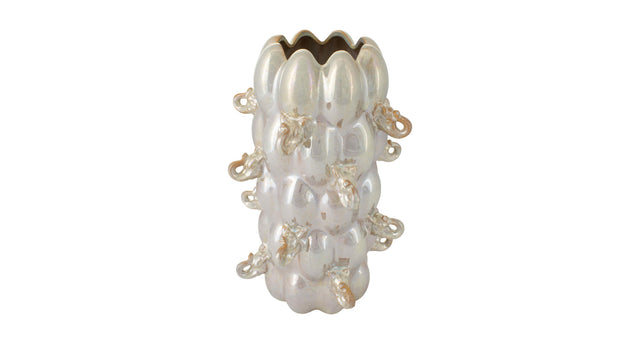 Vase elephant ceramic 24x24x38cm pearl