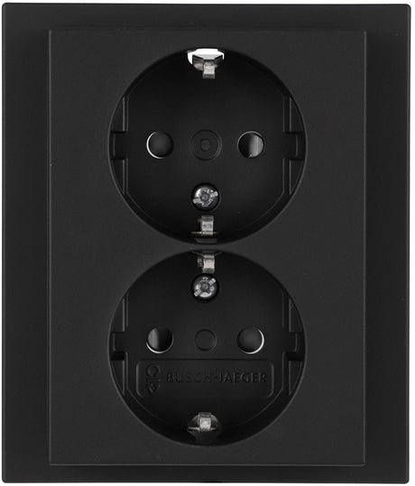 Busch jaeger busch-jaeger future linear contactdoos inbouw - 2-voudig - randaarde - zwart