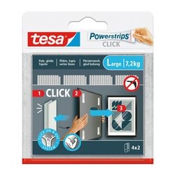 Tesa powerstrips click klittenband strips large, wit