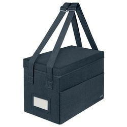 Leitz stoffen compacte hot desking opbergtas met deksel - opvouwbare opbergbox - 57% gerecycled - laptop tot 14'' - fluweel grijs