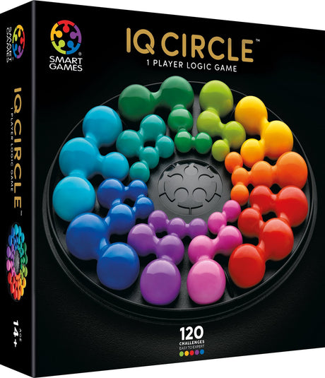 Smartgames iq circle deluxe - logisch denkspel premium breinbreker - geometrische puzzel met 120 opdrachten - luxe cirkel puzzel - solospel voor tieners en volwassenen - vanaf 14 jaar